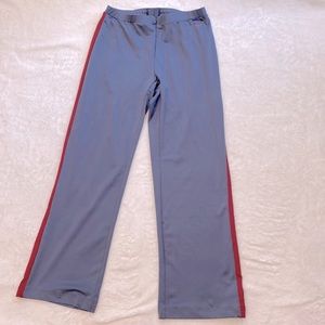 Nike Vintage Gray Cool Pants Hidden Zipper at Front Red Stripes on Sides !